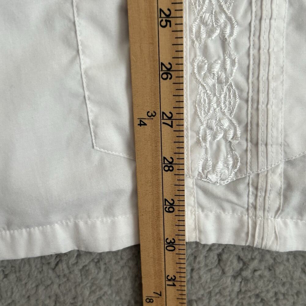 Maximos Yucatan Guayabera Shirt Adult XL White Polyester Blend 4 Pocket Mexico - Picture 11 of 14